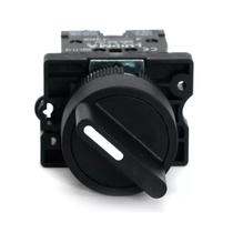 Chave Seletora 22mm 2 Posições com Blocos De Contato Preto