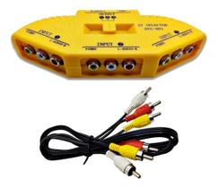 Chave Seletora Audio Video Rca 3X1 Para Tv Dvd Ps3 Xbox Ps4 - Cable