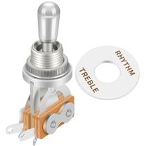Chave Seletora Swicht 3 Posições Guitarra Knob Em Alumínio + Escudo
