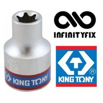 Chave Soquete Torx Fêmea Curta King Tony Encaixe de 1/2 E10 - E12 - E14 - E16 - E18 - E20 - E22 E24