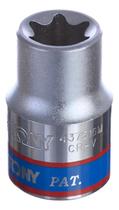 Chave soquete torx hexalobular fêmea curto encaixe 1/2xe16 437516m king tony aço cromo apertar desapertar parafuso torx