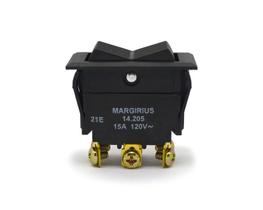 Chave Tecla Plástica Bipolar 15A/120V 14.205 (Liga)/Desliga/(Liga) Momentânea MFT1FP1Q - Margirius