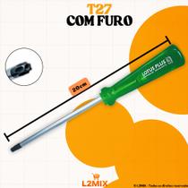 Chave Torx Avulsa Lotus T8 T10 T15 T20 T25 T27 T30 T40 T45 com Furo Cabo Verde Translúcido Profissional