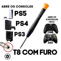 Chave Torx T8 Com Furo para Abrir Consoles e Controles