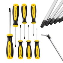 Chave Torx Tipo Fenda 7 Peças Jogo T10 A T40 Ponta Furo Guia