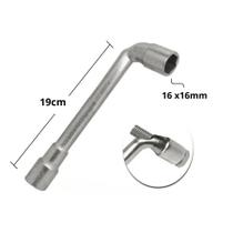 Chave Vazada Biela Curta em L com Furo 2 Bocas Sextavada Fertak Tamanho: 16X16 Mm Chave Vazada Biela Curta em L com Furo 2 Bocas Sextavada Fertak Tamanho: 16X16 Mm
