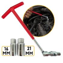Chave Vela Articulada 16mm à 21mm 2 Soquetes Automotiva Veicular Lugatools Chave Vela Articulada 16mm à 21mm 2 Soquetes Automotiva Veicular Lugatools