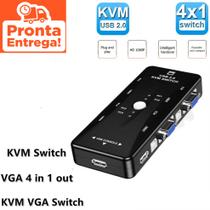 Chaveador Kvm Usb Switch 4 Portas Vga 4 Pcs/cpu Na Mesma Estação