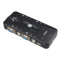 Chaveador KVM USB VGA Switch Para 4 Computadores Comtac 9391