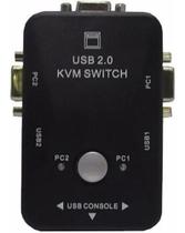 Chaveador Switch Kvm 2 Portas Vga C 2 Usb Monitor Mouse - Xtrad