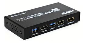 Chaveador Switch Kvm Hdmi 2 Portas 60hz 8k Usb 3.0 C/cabos Chaveador Switch Kvm Hdmi 2 Portas 60hz 8k Usb 3.0 C/cabos
