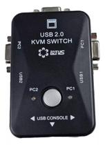 Chaveador Switch Kvm Monitor 2 Portas Vga + 2 Usb Mouse Cpu