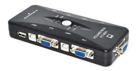Chaveador Switch Kvm Vga 4 Pc Em 1 Monitor Mouse Teclado