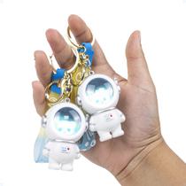 Chaveirinho Feminino Papelaria Fofa Astronauta LED Kit 2 Und