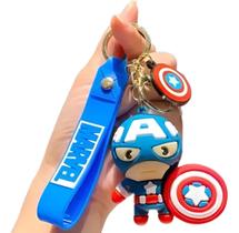 Chaveiro 3d Capitão América Marvel Coleção Personagem Acessório Chave Carro Anime Presente Chaveiro 3d Capitão América Marvel Coleção Personagem Acessório Chave Carro Anime Presente
