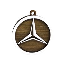 Chaveiro 3d Marca Mercedes Bens 4cm Mdf Madeira Decorada