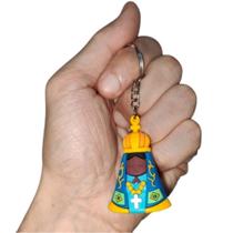 Chaveiro 3D Nossa Senhora Aparecida Borracha Chave Carro Bolsa Presente