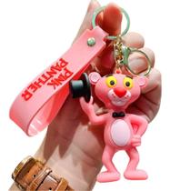 Chaveiro 3d Pantera Cor De Rosa Personagem Pink Panther Chave Carro Bolsa Desenho Animado Acessório