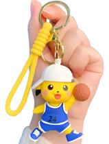 Chaveiro 3d Pikachu Basquete Personagem Coleção Anime Mangá Acessório Chave Carro Bolsa Presente