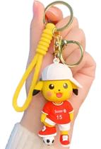 Chaveiro 3d Pikachu Futebol Personagem Coleção Pokemon Anime Mangá Chave Carro Bolsa Presente
