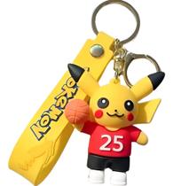 Chaveiro 3d Pikachu Pokemon Basquete Coleção Personagem Acessório Chave Carro Bolsa Mochila Presente