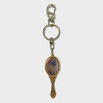 Chaveiro Abebê Oxum Oval Espelho Dourado Metal 16 Cm Chaveiro Abebê Oxum Oval Espelho Dourado Metal 16 Cm
