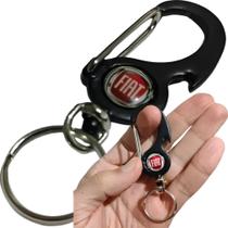 Chaveiro Abridor Fiat Mosquetão Metal Multiuso Preto Acessório Chave Carro Bolsa Presente Chaveiro Abridor Fiat Mosquetão Metal Multiuso Preto Acessório Chave Carro Bolsa Presente