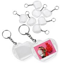 Chaveiro Acrílico 3x4 Coração para Personalizar 50 Peças Chaveiro Acrílico 3x4 Coração para Personalizar 50 Peças