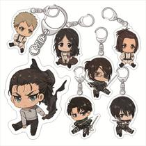 Chaveiro acrílico: personagens da última temporada de Attack on Titan