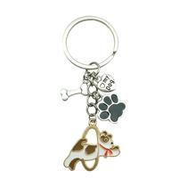 Chaveiro Adorável Cachorro com Estampa de Pata e Pingente de Osso Chaveiro Adorável Cachorro com Estampa de Pata e Pingente de Osso