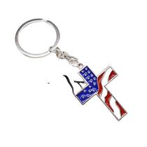 Chaveiro American Flag Cross Zinc Alloy Patriotic Accessory
