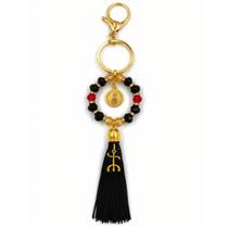 Chaveiro Amuleto Cristais Pomba Gira Dama da Noite Dourado Chaveiro Amuleto Cristais Pomba Gira Dama da Noite Dourado