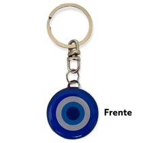 Chaveiro Amuleto Olho Grego Resinado 3,5 cm Azul Escuro