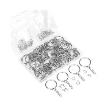 Chaveiro, anel de 24 mm, união de corrente e conjunto de olhais de parafuso