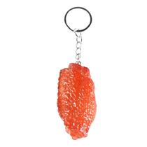 Chaveiro Anel de comida de imitação de PVC realista com asa de frango Chaveiro Anel de comida de imitação de PVC realista com asa de frango