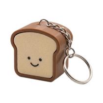 Chaveiro Antiestresse Bege Fofo De Silicone Macio 3.5cm Em Formato De Pão Torrado Kawaii Com Rosto Chaveiro Antiestresse Bege Fofo De Silicone Macio 3.5cm Em Formato De Pão Torrado Kawaii Com Rosto