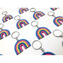 Chaveiro Arco Iris 10un Chaveiro Emborrachado Tema Colorido