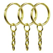 Chaveiro Argola Batida Dourada Com Corrente 23mm 1000 Unidades