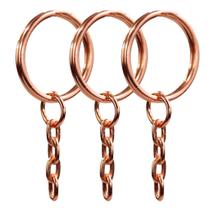 Chaveiro Argola Batida Rose Com Corrente 23mm 100 Unidades