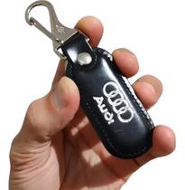 Chaveiro Audi Couro Preto Acessório Chave Carro Bolsa Mosquetão Argola Presente Chaveiro Audi Couro Preto Acessório Chave Carro Bolsa Mosquetão Argola Presente