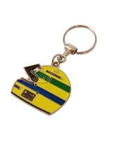 Chaveiro Ayrton Senna Capacete Metal Pintura Esmaltada Premium Colecionável