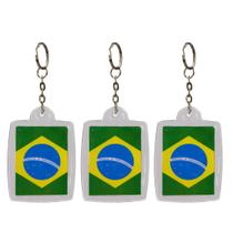 Chaveiro Bandeira Brasil 4x5cm Personalizado Com 12 Unidades