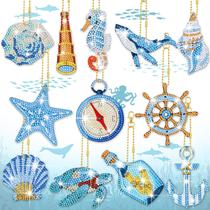 Chaveiro BBTO, 15 unidades, kits de pintura de diamantes do oceano de verão Chaveiro BBTO, 15 unidades, kits de pintura de diamantes do oceano de verão