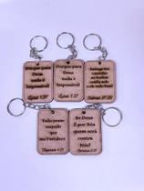 Chaveiro Bíblico 35 UNIDADES com 5 versículos Sortidos MDF 3mm já vai montado
