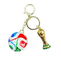 Chaveiro Bola + Troféu Taça Colecionável Copa Do Mundo 2026
