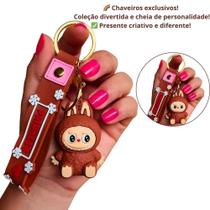 Chaveiro Boneco Labubu Lafufu 3D Emborrachado Cordao Silicone Colecionavel Viral Kawaii Tik Tok