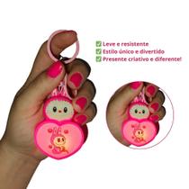 Chaveiro Boneco Labubu Lafufu Coração Monstrinho Brilha no Escuro Colecionavel Viral Kawaii Tik Tok