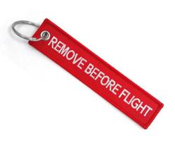 Chaveiro Bordado Remove Before Flight Avião Aviação Vermelho
