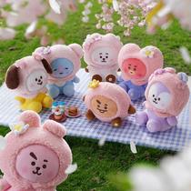 Chaveiro BT21 Tata, Chimmy e RJ - Pelúcia Kawaii com Design de Flor de Cerejeira