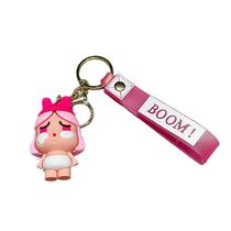 Chaveiro Bubble Mart Crying Doll Chaveiro Desenho Animado em PVC rosa Chaveiro Bubble Mart Crying Doll Chaveiro Desenho Animado em PVC rosa